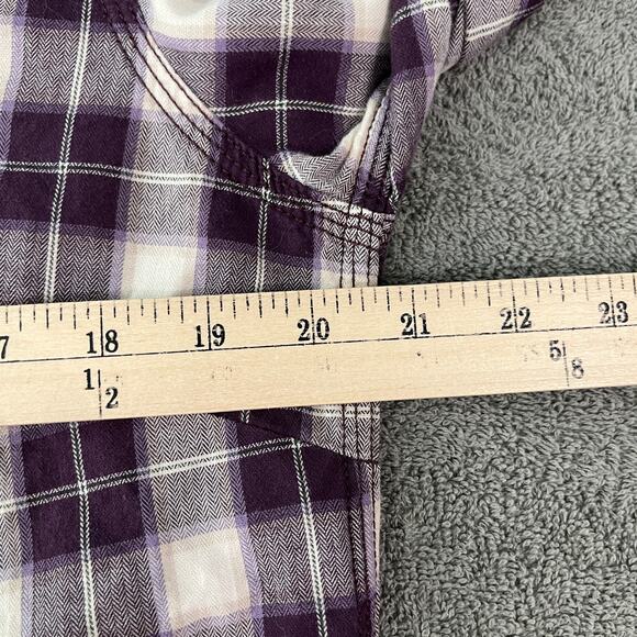 Carhartt Dodson Shirt Womens Medium 8-10 Purple Plaid Long Sleeve Workwear‎ - Picture 10 of 10